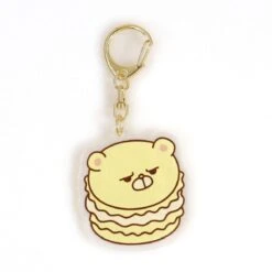 Hiking Bear Vanilla Macaron Acrylic Keychain - SANJI No OYATSU(Hiking Bear Vanilla Macaron Acrylic Keychain Sanji No Oyatsu)