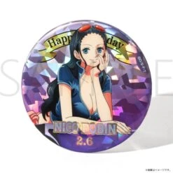 Nico Robin HBD (2.6) Initial Hologram Tin Badge - ONE PIECE(Nico Robin Hbd 2 6 Initial Hologram Tin Badge One Piece)
