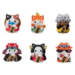 MegaHouse ONE PIECE MEGA CAT PROJECT Figure Nyan Piece Nyaan! FORTUNE LUCKY☆CAT PIRATES (6Pcs/BOX)(One Piece Mega Cat Project Figure Nyan Piece Nyaan Fortune Luckycat Pirates 6pcs Box)
