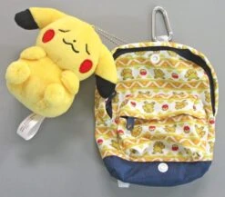 Pikachu Cute Sleeping Face & Backpack-shaped Pouch Mascot Plush Keychain (From The New Year Pika-Pika Bag 2018)(Pikachu Cute Sleeping Face Backpack Shaped Pouch Mascot Plush Keychain From The New Year Pika Pika Bag 2018)