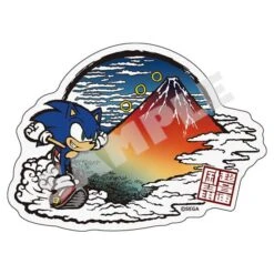 Sega Sonic Sticker "Red Mt. Fuji Scenery" - Japanese Sonic(Sonic Sticker Red Mt Fuji Scenery Japanese Sonic)