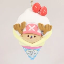 Strawberry Cream Crêpe Chopper Mascot Plush Keychain - SANJI No OYATSU(Strawberry Cream Crepe Chopper Mascot Plush Keychain Sanji No Oyatsu)