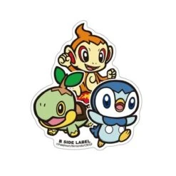 Turtwig & Chimchar & Piplup B-SIDE LABEL Pokémon Sticker(Turtwig Chimchar Piplup B Side Label Pokemon Sticker)